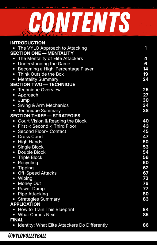 VYLO Volleyball Outside Hitters Blueprint